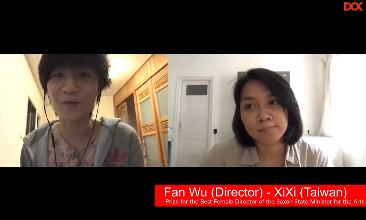 Screenshot: Preisträgerin Fan Wu beim DOK Leipzig 2020