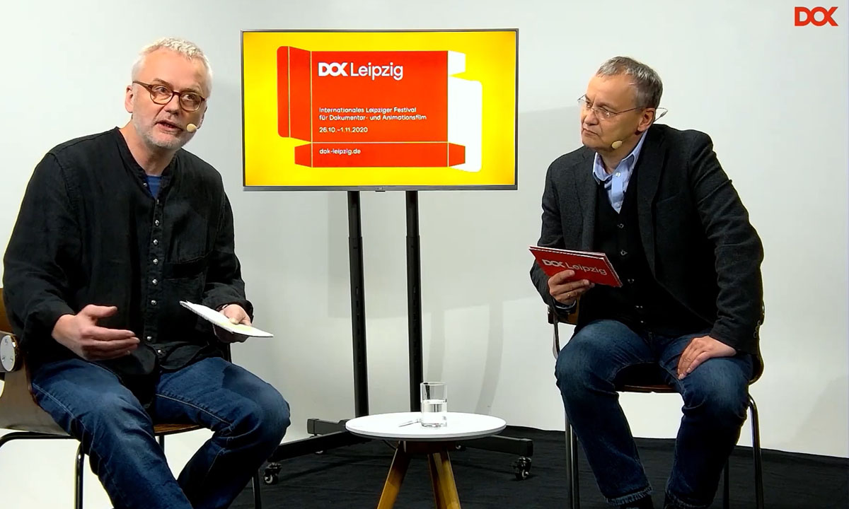 Screenshot: Opening DOK Leipzig - Christoph Terhechte im Gespräch mit Knut Elstermann