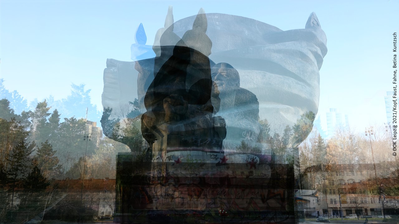 DOK Leipzig 2021 Artikel Arbeiterklasse Kopf Faust Fahne c DOK Leipzig 2021 Kopf Faust Fahne Betina Kuntzsch