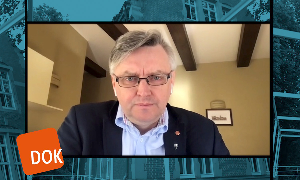 Filmstill aus dem Interview mit Sergei Loznitsa zum Dokumentarfilm "Maidan" (HDF)