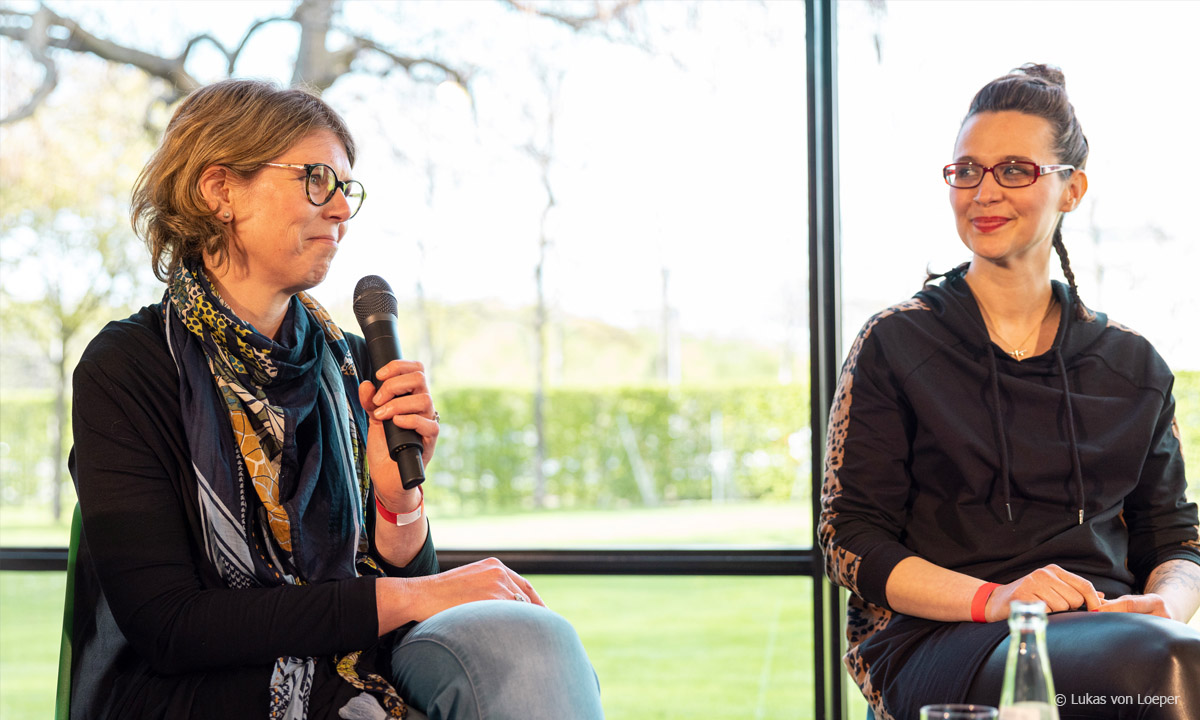 Roman Brodmann Kolloquium: Gespräch beim Panel "Unruhe stiften"; © Lukas von Loeper