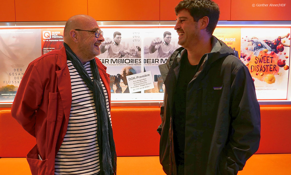 Filmemacher Nahuel Lopez und Goggo Gensch, Kurator der DOK Premiere, beim Filmgespräch (Foto: Günther Ahner/HDF)