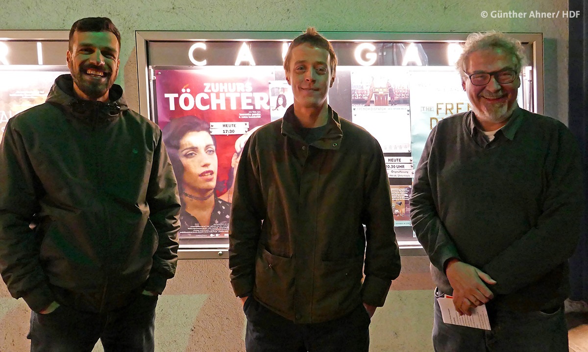 DOK Premiere Zuhurs Töchter LB Im Foyer Ümit Uludağ Robin Humboldt und Kay Hoffmann c Günther Ahner