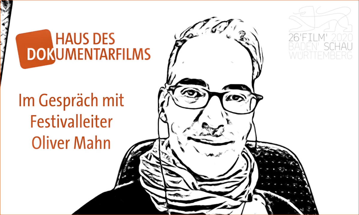 Grafisch abstrahierte Darstellung von Oliver Mahn, Festivalleiter Filmschau Baden-Württemberg, im Interview mit dem HDF (Anna Leippe/HDF)