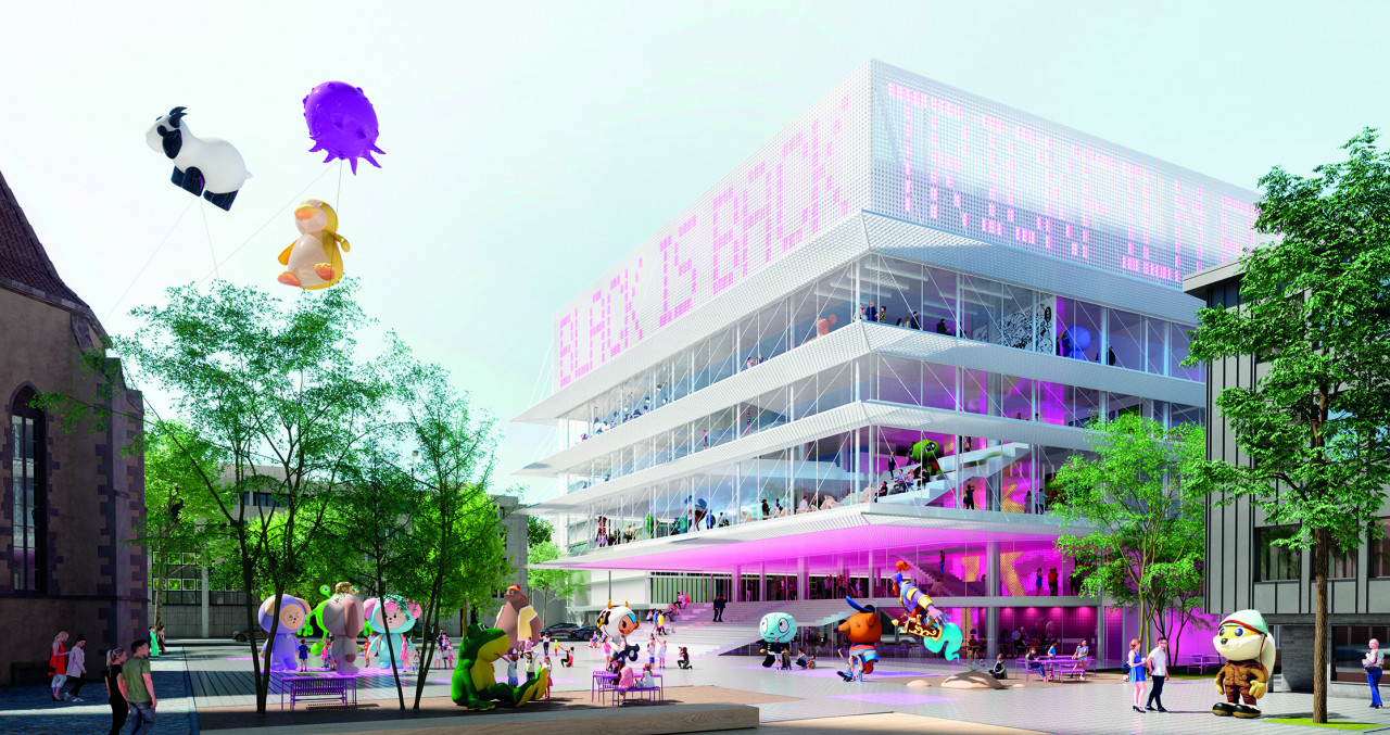 wb hfm 1 preis aussenperspektive aus dem leonhardsquartier 1280x Delugan Meissl Associated Architects Wien